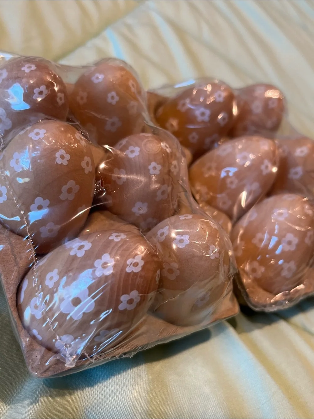 Six pack wooden floral eggs (2packs)